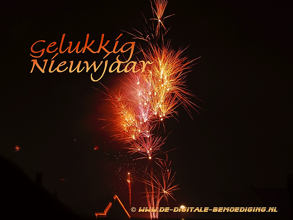 Gelukkig Nieuwjaar spetterend vuurwerk