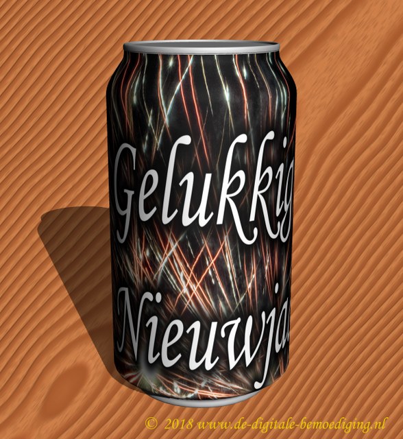 Gelukkig Nieuwjaar Blikje Vuurwerk